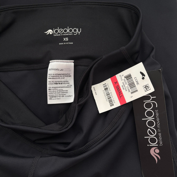 Ideology Women's XS Black Mesh-Trimmed Rapid-Dry Leggings NWT - Picture 5 of 5